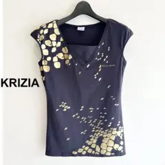 KRIZIAJEANS クリツィアジーンズ ゴールド箔 ロゴ刺繍 Tシャツのサムネイル