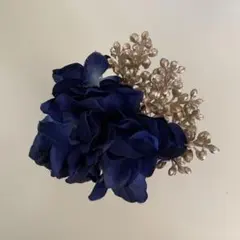 成人式前撮り 紺 金 髪飾り ヘッドドレス ヘッドパーツ ウェディング 卒業式袴