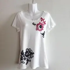 sunaokuwahara 花柄プリント 半袖Tシャツ M 日本製のサムネイル