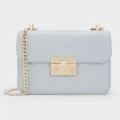 CHARLES&KEITH チャールズ＆キース チェーンハンドルバッグ ブルー