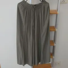 GLOBAL WORK/さらさらリラックスフレアワイドパンツ/M/カーキ