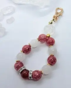 お洒落な天然石 赤メノウ ストラップ|キーホルダー【赤色】