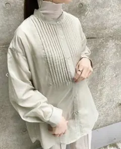 INGNI イング ★ ピンタックシアーシャツ バンドカラー ミントグリーン