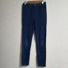 デニム風 ストレッチロングパンツ 長ズボン
