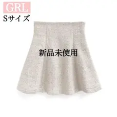 【GRL】インパン裏地付きツイードスパンコールミニスカート[ta168]