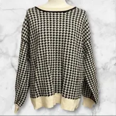 GLOBAL WORK グローバルワーク 千鳥格子 ニット セーター L