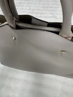 グレー レザー ハンドバッグ ゴールド金具