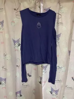 紫のハート炎刺繍カットソーのサムネイル