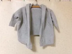 104142 MACPHEE カシミヤ入りカーディガン　グレー