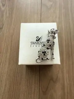 SWAROVSKI スワロフスキー ブローチ ダルメシアン 白 犬モチーフ