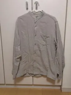 無印良品 バンドカラーシャツ グレー 長袖 メンズ M