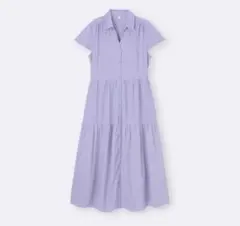 GU ティアードワンピース S パープル　カットソーワンピース