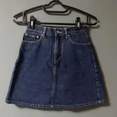 デニムブルー ミニスカート ゴムウエスト