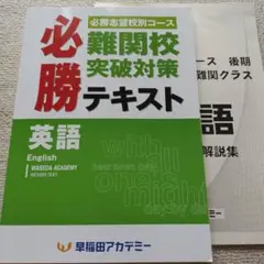 早稲田アカデミー　難関必勝　2024後期英語テキスト　難関校突破対策　高校受験