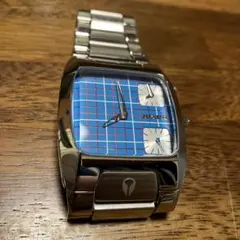 NIXON THE BANKS 腕時計 ブルー　チェック 希少色　稼働品　レアのサムネイル