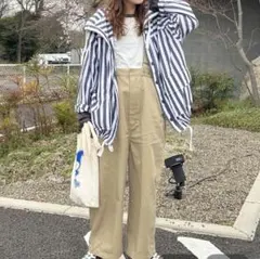 てぃら　アノラック　風　シャツ　ストライプ　ニコアンドのサムネイル