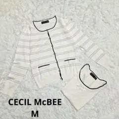 セシルマクビー　カーディガン　アンサンブル　セット　パール　白　M