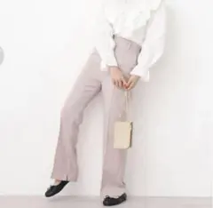 ナイスクラップ　NICE CLAUP センタープレスパンツ　スラック　ピンク