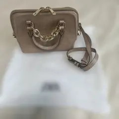 ZARA クロコ型押し チェーン ショルダーバッグ