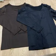 Three Heart 長袖Tシャツ M-L ブラウン・ネイビー
