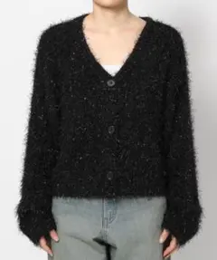 ローリーズファーム ラメシャギーＶカーディガン