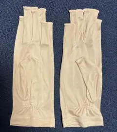 BiURU シルク手袋 ベージュ シルク100% 指なし