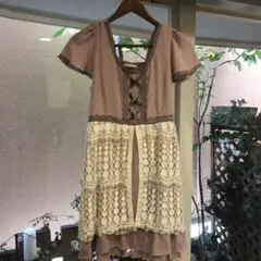 axes femme 半袖ひざ丈ワンピース ピンク