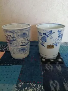 有田焼　青花　しん窯　唐草異人　ミルクカップ　2個のサムネイル