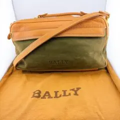 【BALLY（バリー） 2way ショルダー ハンドバッグカーキ スエード】