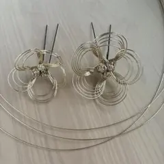 【普通郵便】パールなし　水引　花形髪飾り　淡ゴールド　お祭り　七五三