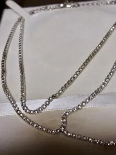 2連のキュービックジルコニア風ネックレス