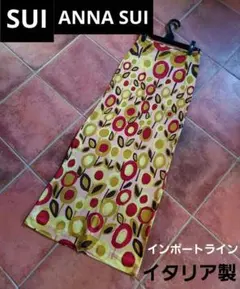 イタリア製SUI ANNASUI フラワー柄 ロングタイトスカート　インポートのサムネイル