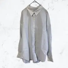 14457 グローバルワーク ストライプシャツ F ブルー ゆったり羽織 完売品のサムネイル