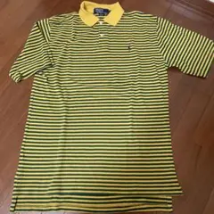 ラルフローレン　黄x緑　ストライプ　ポロシャツ