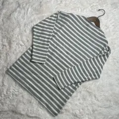 CINEMA CLUB シネマクラブ【M】グレーとホワイト ニット セーター