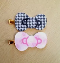 サンリオ ハローキティ展 前髪クリップ ヘアクリップ 千鳥柄 薔薇 2個セット