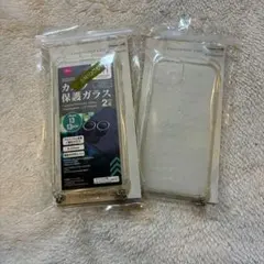 iPhone13用 ケース カメラ保護ガラス セット　3COINS 透明