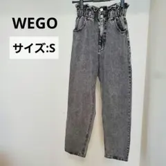 ウィゴー WEGO デニムパンツ ケミカルウォッシュ ハイウエスト フリル S