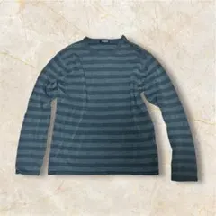 COMME CA ISM グレー ストライプ ロンT M