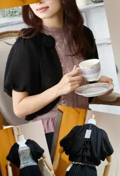 レディース・プールヴー/ボレロ【黒・Ｌサイズ】新品