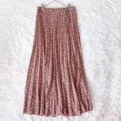 ローリーズファーム プリーツスカート 花柄 ロング丈 春カラー ウエストゴム