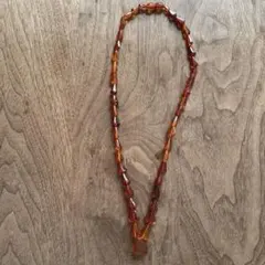 琥珀風 ビーズネックレス オレンジ 石 アクセサリー ペンダント ブレスレット