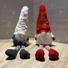 美品　クリスマス　サンタさん　お飾り　人形　2個セット
