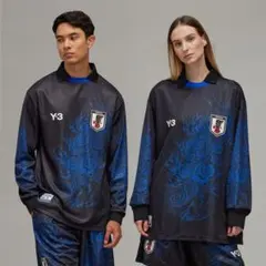 S Y-3 サッカー日本代表 CW 長袖Tシャツ ブラック×ブルー
