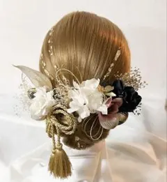 成人式髪飾り　着物　成人式　髪飾り　ブライダル和風花飾りヘアピン タッセル付き