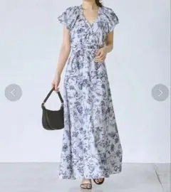 NOBLE＊新品未使用＊ヴィンテージフラワーエアリースリーブワンピース