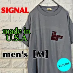 y569 USA製【SIGNAL】プリントTシャツ【メンズM】ブルーグレーのサムネイル