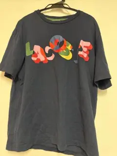 【最終価格】LACOSTE カラフルロゴ Tシャツ ネイビー Mサイズのサムネイル