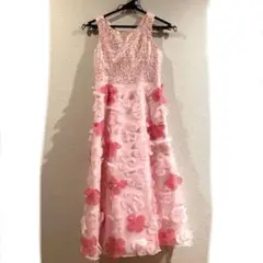 【セミオーダー　ピンク　お花ドレス】130相当