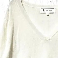 ロペピクニック Vネック ニット カットソー 白 ホワイト 38 M